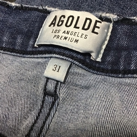 AGOLDE Sophie Distressed High Rise Crop Skinny Jeans Size 31. - Picture 11 of 11